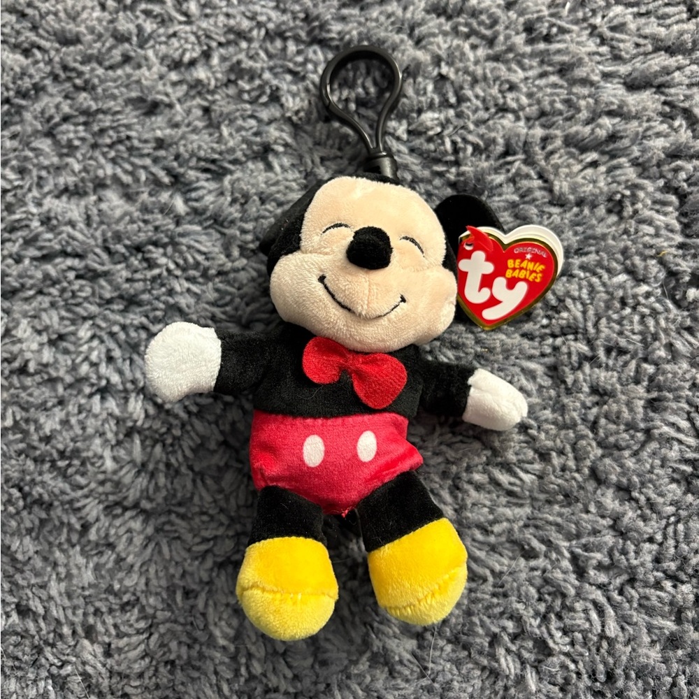 NWT Ty beanie babies named Mickey Mouse keychain